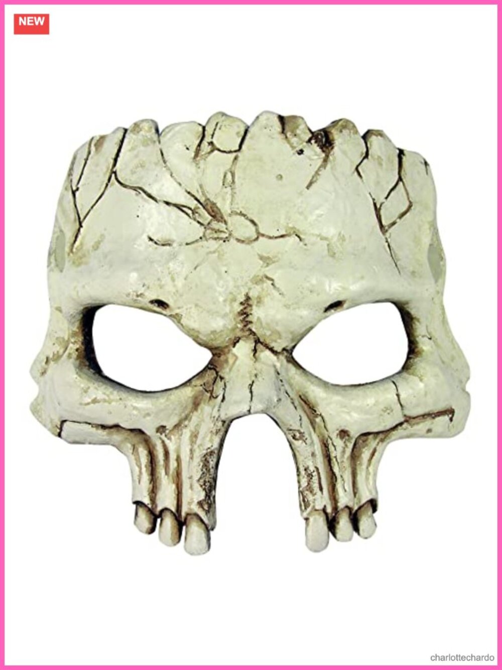 Cracked Foam Skull Half Mask Adult Unisex Halloween Cosplay Costume